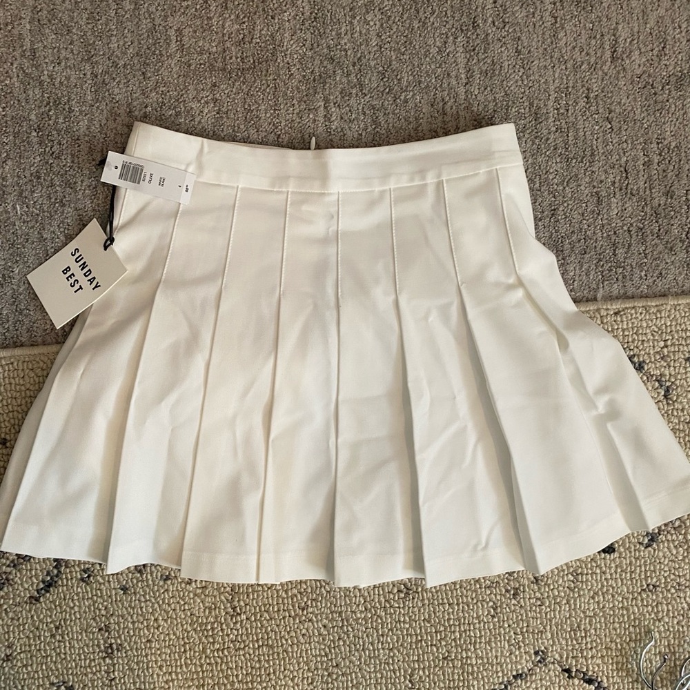 Sunday Best White Tennis Skirt (olive style, 15”) - Picture 4 of 6